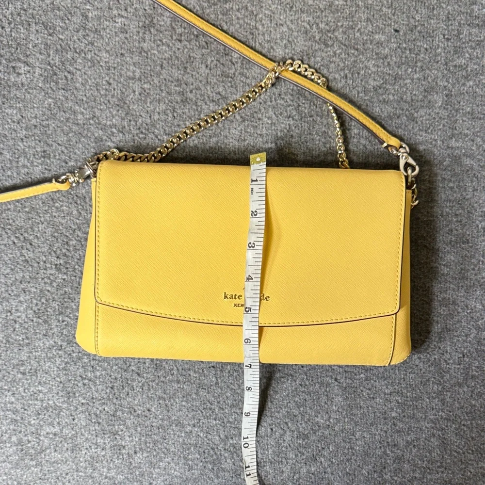 Kate Spade New York‎ Yellow Saffiano Leather Crossbody Bag with Chain Strap